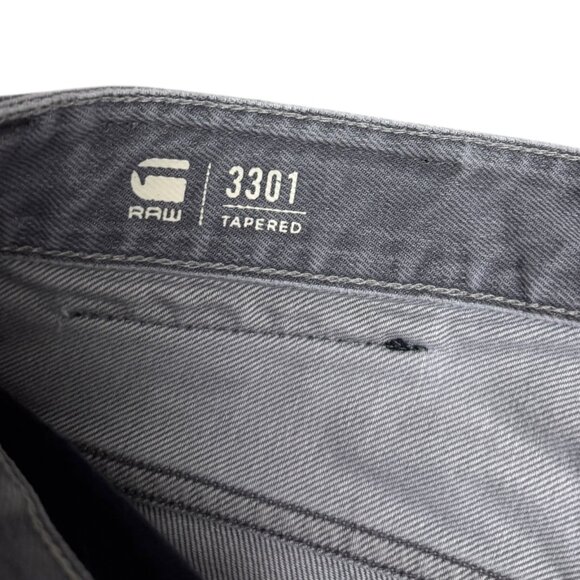 G-STAR RAW 3301 Tapered Gray Streetwear Denim Jeans Mens 32x32 - Picture 4 of 7